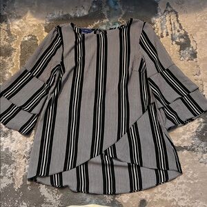 Apt. 9 Black and White Striped Top